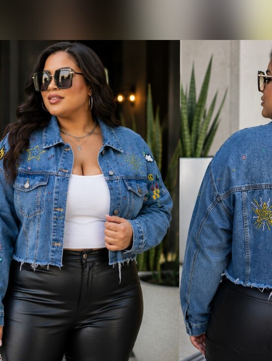 Jackets & Blazers - ✨ Forever 21 Embroidered Denim Jacket 3X NWOT